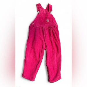 Vtg OshKosh B'gosh Vibrant Pink Overalls 3T 100% Cotton